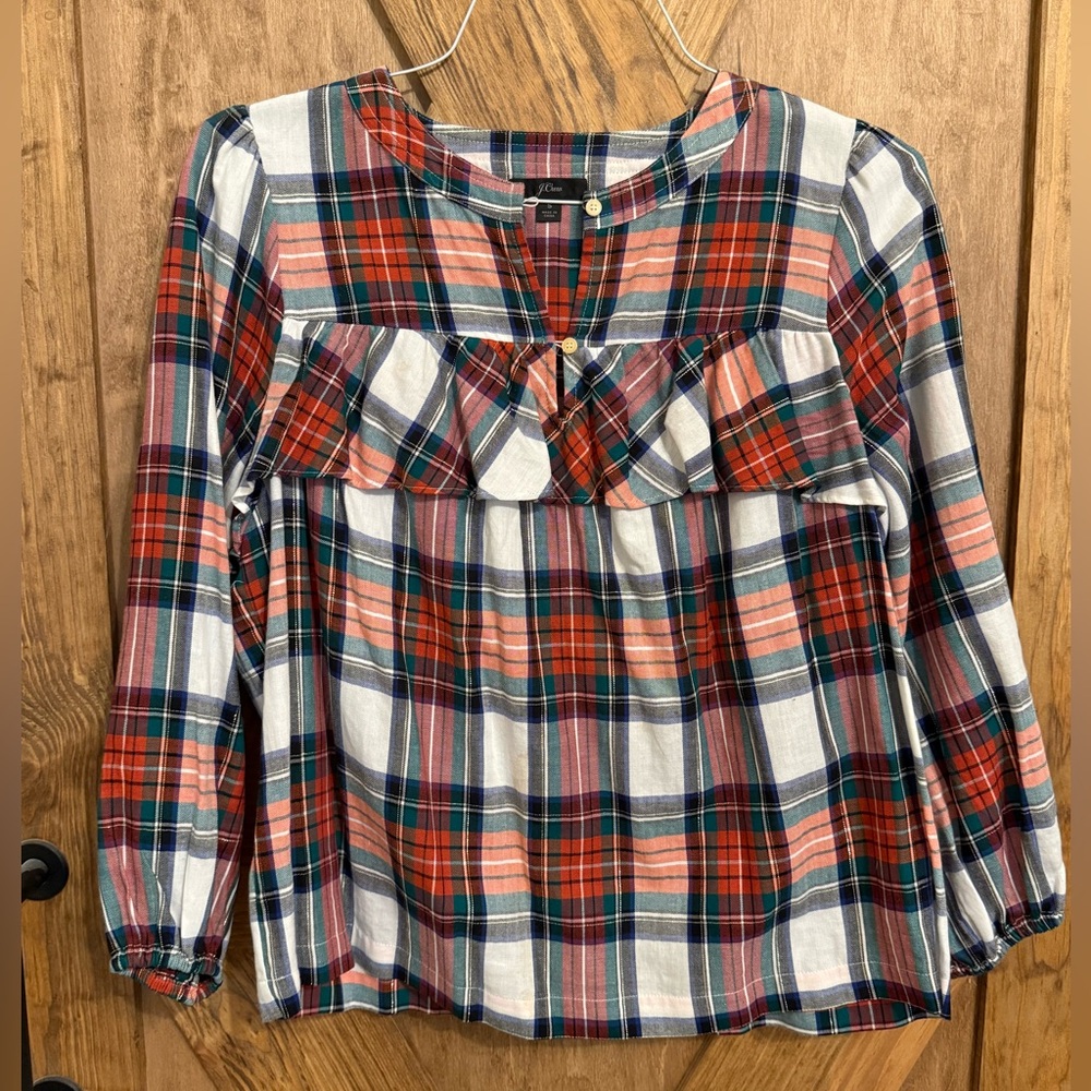 Jcrew Plaid Long Sleeve top